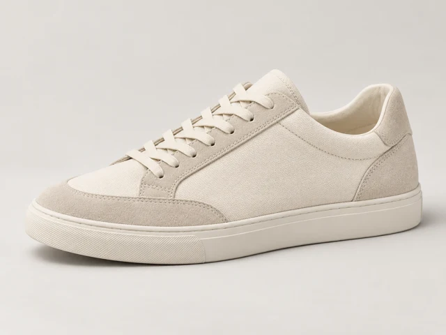 An unbranded off-white everyday trainer